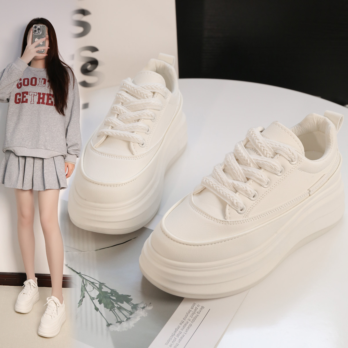 厚底增高休閒鞋