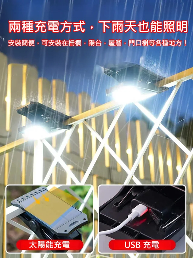 太陽能感應夾燈