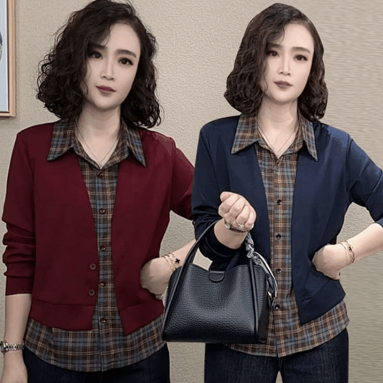 假兩件遮肉長袖