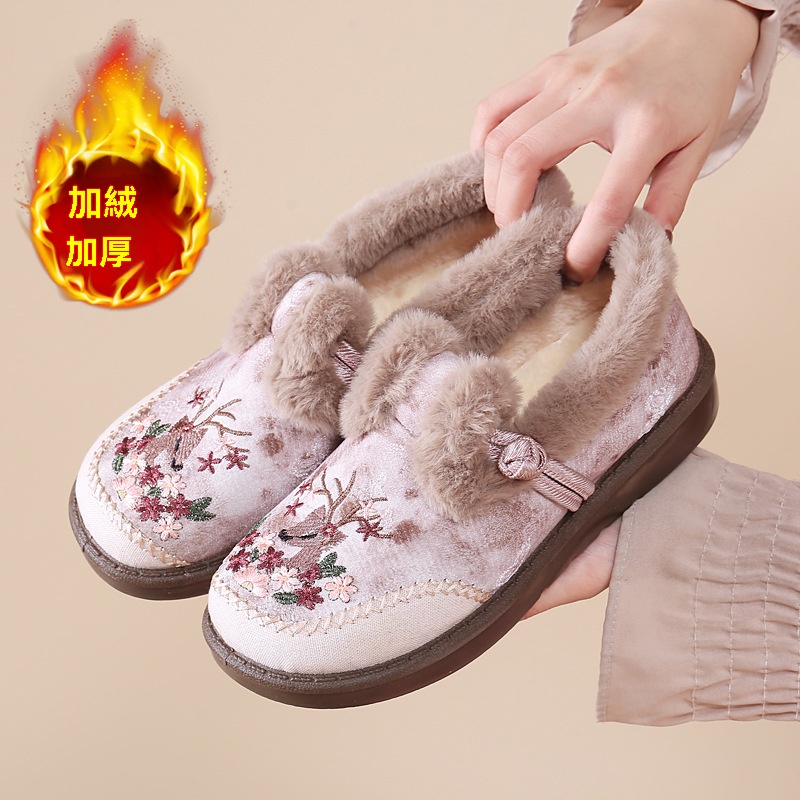 一腳蹬加絨棉鞋